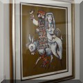 A10. Limited edition serigraph "On a Donkey" by Jovan Obican 128/1000 35"h x 29"w  
